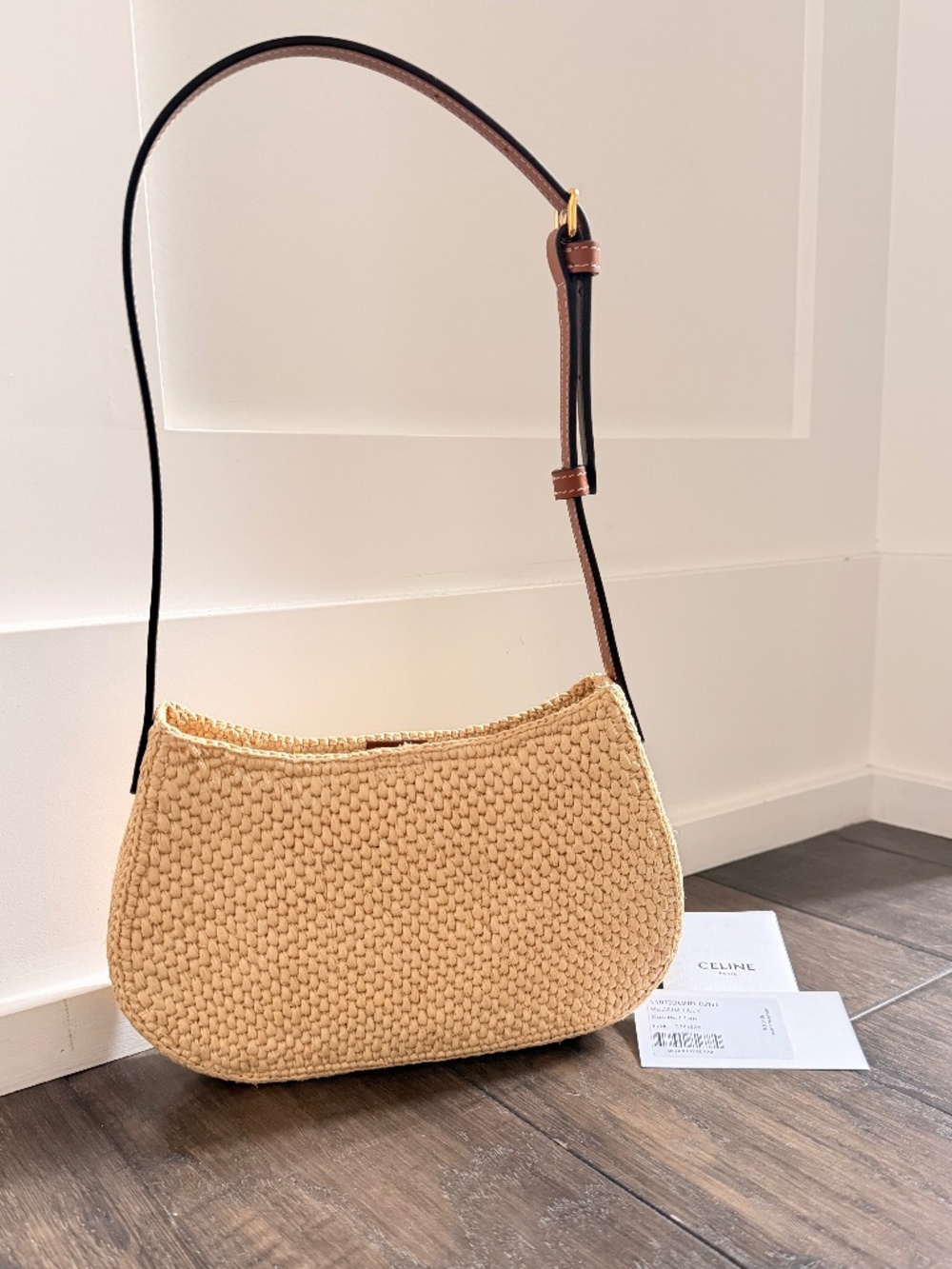 CELINE Darling Raffia & Leather Medium Tilly Bag NWT $2,100!! RARE - Picture 6 of 7